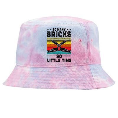 Brick Mason So Many Bricks So Little Time Brick Layer Tie-Dyed Bucket Hat