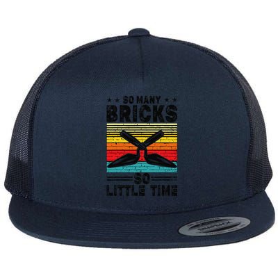 Brick Mason So Many Bricks So Little Time Brick Layer Flat Bill Trucker Hat