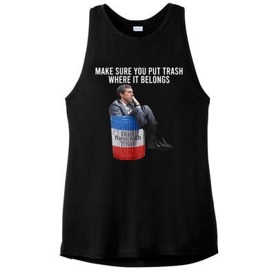 Beto Make Sure You Put Trash Where It Belongs Ladies PosiCharge Tri-Blend Wicking Tank