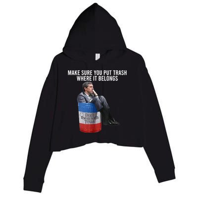 Beto Make Sure You Put Trash Where It Belongs Crop Fleece Hoodie