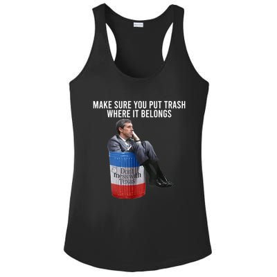 Beto Make Sure You Put Trash Where It Belongs Ladies PosiCharge Competitor Racerback Tank