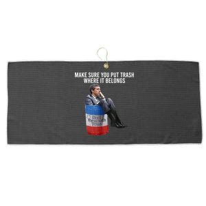 Beto Make Sure You Put Trash Where It Belongs Large Microfiber Waffle Golf Towel