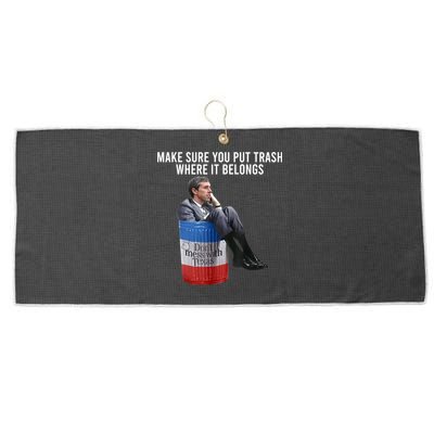 Beto Make Sure You Put Trash Where It Belongs Large Microfiber Waffle Golf Towel
