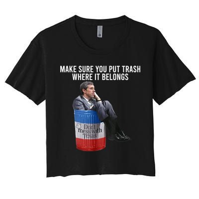 Beto Make Sure You Put Trash Where It Belongs Crop Top