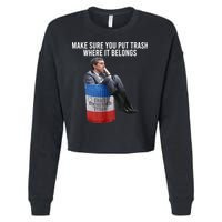 Beto Make Sure You Put Trash Where It Belongs Cropped Pullover Crew