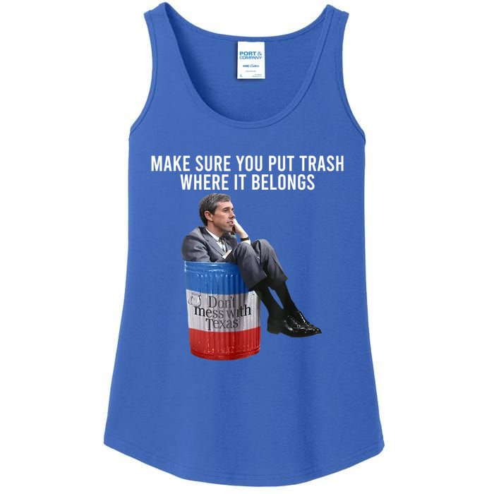 Beto Make Sure You Put Trash Where It Belongs Ladies Essential Tank