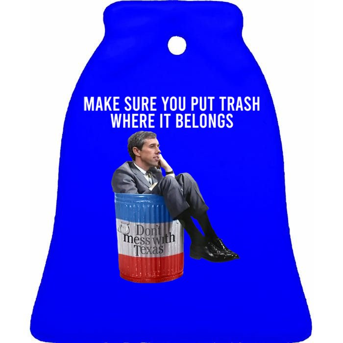 Beto Make Sure You Put Trash Where It Belongs Ceramic Bell Ornament