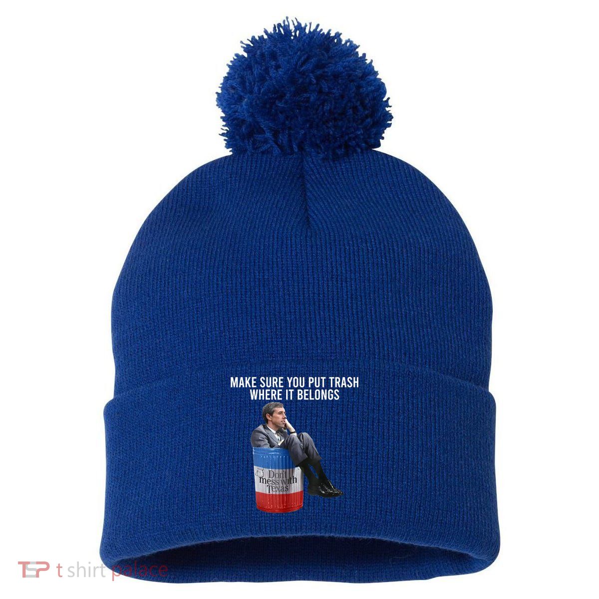 Beto Make Sure You Put Trash Where It Belongs Pom Pom 12in Knit Beanie