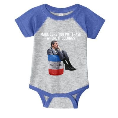 Beto Make Sure You Put Trash Where It Belongs Infant Baby Jersey Bodysuit