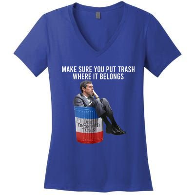 Beto Make Sure You Put Trash Where It Belongs Women's V-Neck T-Shirt