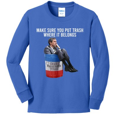 Beto Make Sure You Put Trash Where It Belongs Kids Long Sleeve Shirt