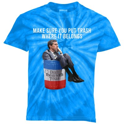 Beto Make Sure You Put Trash Where It Belongs Kids Tie-Dye T-Shirt