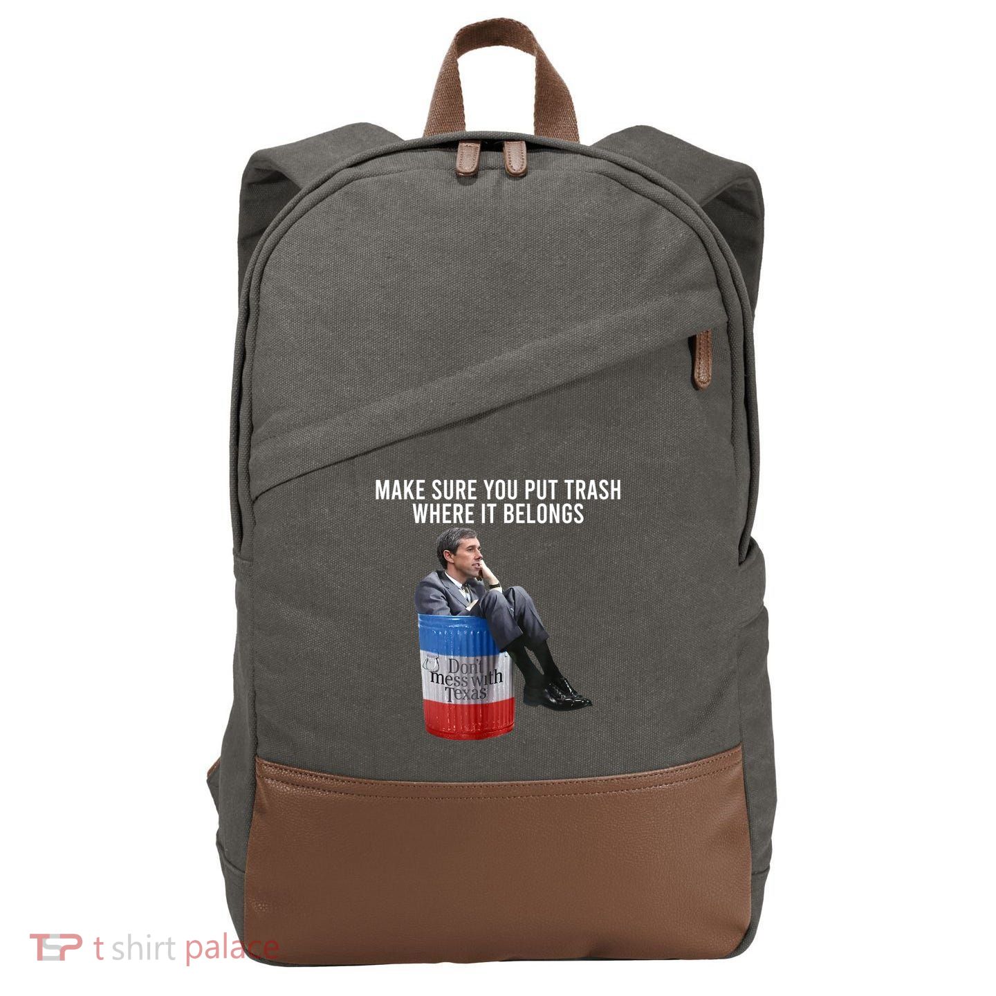 Beto Make Sure You Put Trash Where It Belongs Cotton Canvas Backpack