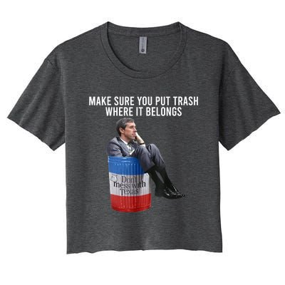 Beto Make Sure You Put Trash Where It Belongs Women's Crop Top Tee