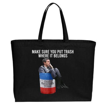 Beto Make Sure You Put Trash Where It Belongs Cotton Canvas Jumbo Tote