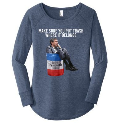 Beto Make Sure You Put Trash Where It Belongs Women's Perfect Tri Tunic Long Sleeve Shirt