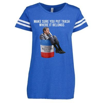 Beto Make Sure You Put Trash Where It Belongs Enza Ladies Jersey Football T-Shirt