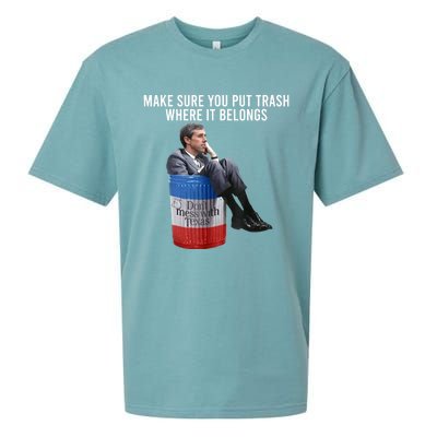 Beto Make Sure You Put Trash Where It Belongs Sueded Cloud Jersey T-Shirt