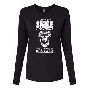 Behind My Smile Never Understand Depression Awareness Womens Cotton Relaxed Long Sleeve T-Shirt