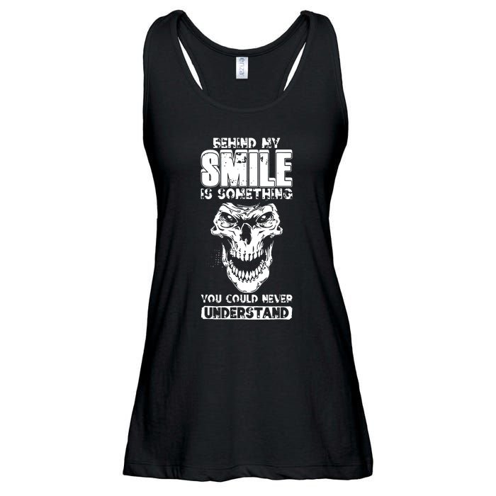 Behind My Smile Never Understand Depression Awareness Ladies Essential Flowy Tank