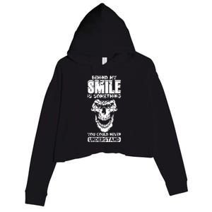 Behind My Smile Never Understand Depression Awareness Crop Fleece Hoodie