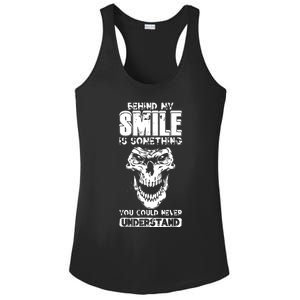 Behind My Smile Never Understand Depression Awareness Ladies PosiCharge Competitor Racerback Tank