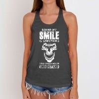 Behind My Smile Never Understand Depression Awareness Women's Knotted Racerback Tank