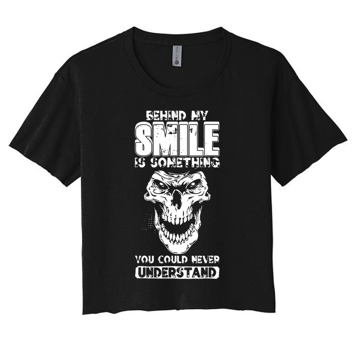 Behind My Smile Never Understand Depression Awareness Women's Crop Top Tee