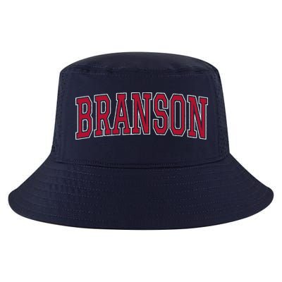 Branson Missouri Souvenir Varsity Style Red Text Cool Comfort Performance Bucket Hat