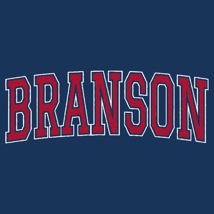 Branson Missouri Souvenir Varsity Style Red Text Drawstring Bag