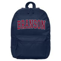 Branson Missouri Souvenir Varsity Style Red Text 16 in Basic Backpack