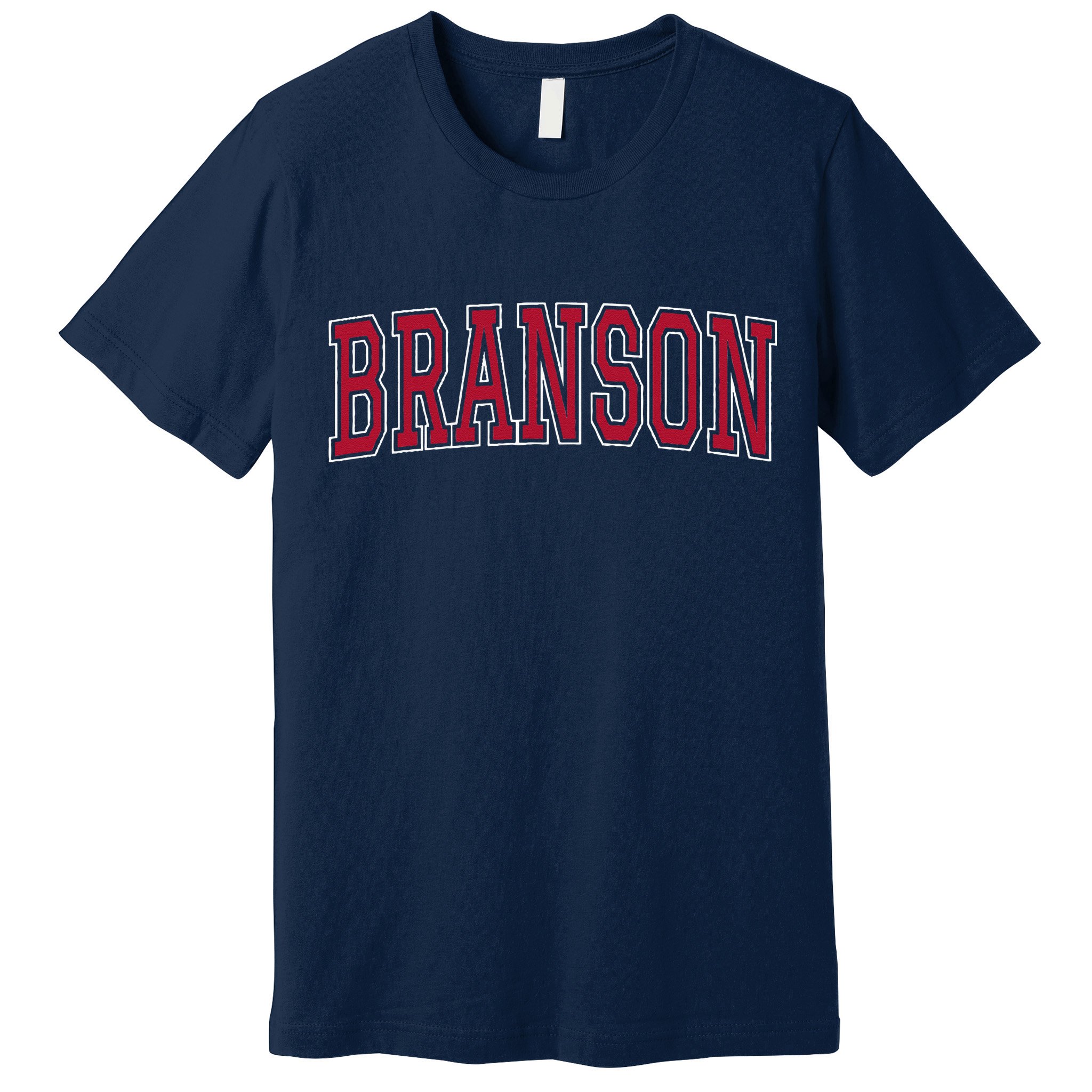 Branson Missouri Souvenir Varsity Style Red Text Premium T-Shirt