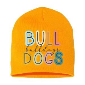 Bulldogs Mascot School Spirit Sports Cheer Fan Team Gift Short Acrylic Beanie