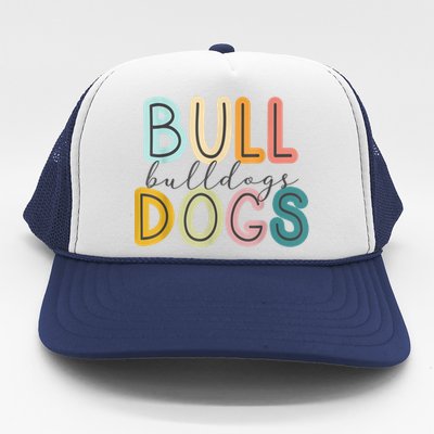 Bulldogs Mascot School Spirit Sports Cheer Fan Team Gift Trucker Hat