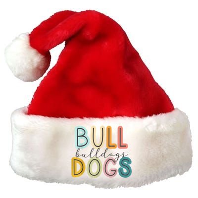 Bulldogs Mascot School Spirit Sports Cheer Fan Team Gift Premium Christmas Santa Hat