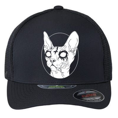 Black Metal Sphynx Cat I Goth And Death Metal Flexfit Unipanel Trucker Cap