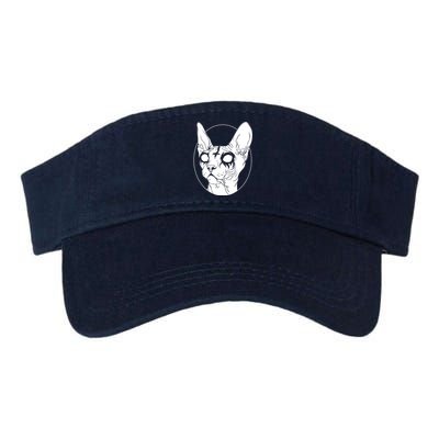 Black Metal Sphynx Cat I Goth And Death Metal Valucap Bio-Washed Visor