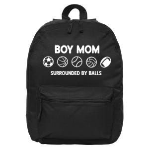 Boy Mom Surrounded By Balls Meaningful Gift 16 in Basic Backpack