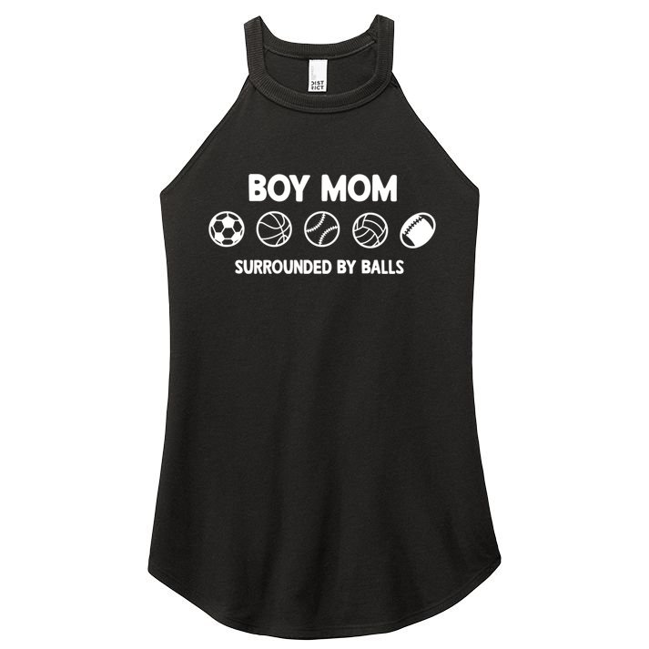 Boy Mom Surrounded By Balls Meaningful Gift Women's Perfect Tri Rocker Tank