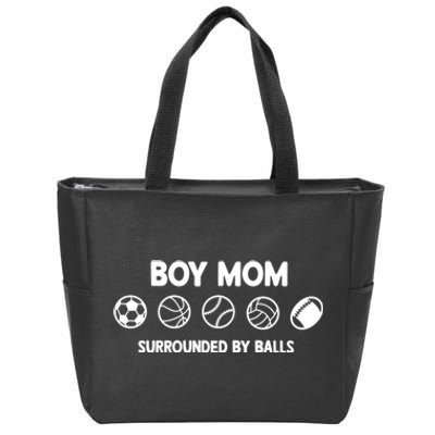 Boy Mom Surrounded By Balls Meaningful Gift Zip Tote Bag