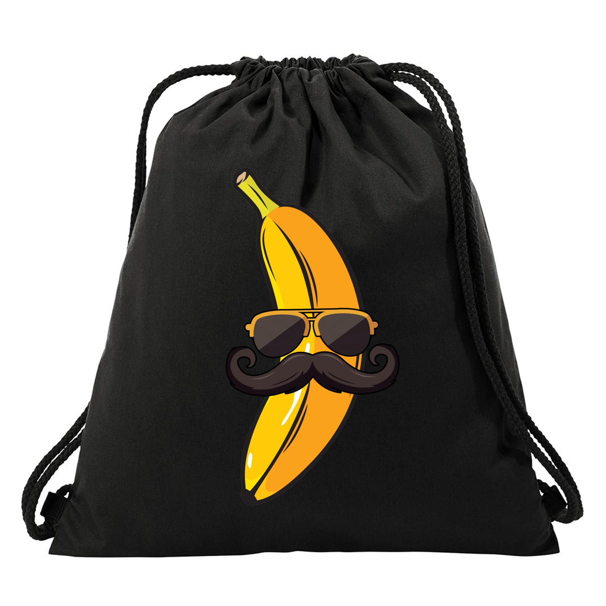 Banana Mustache Sunglasses Face Funny Fruit Cool Banana Gift Drawstring Bag