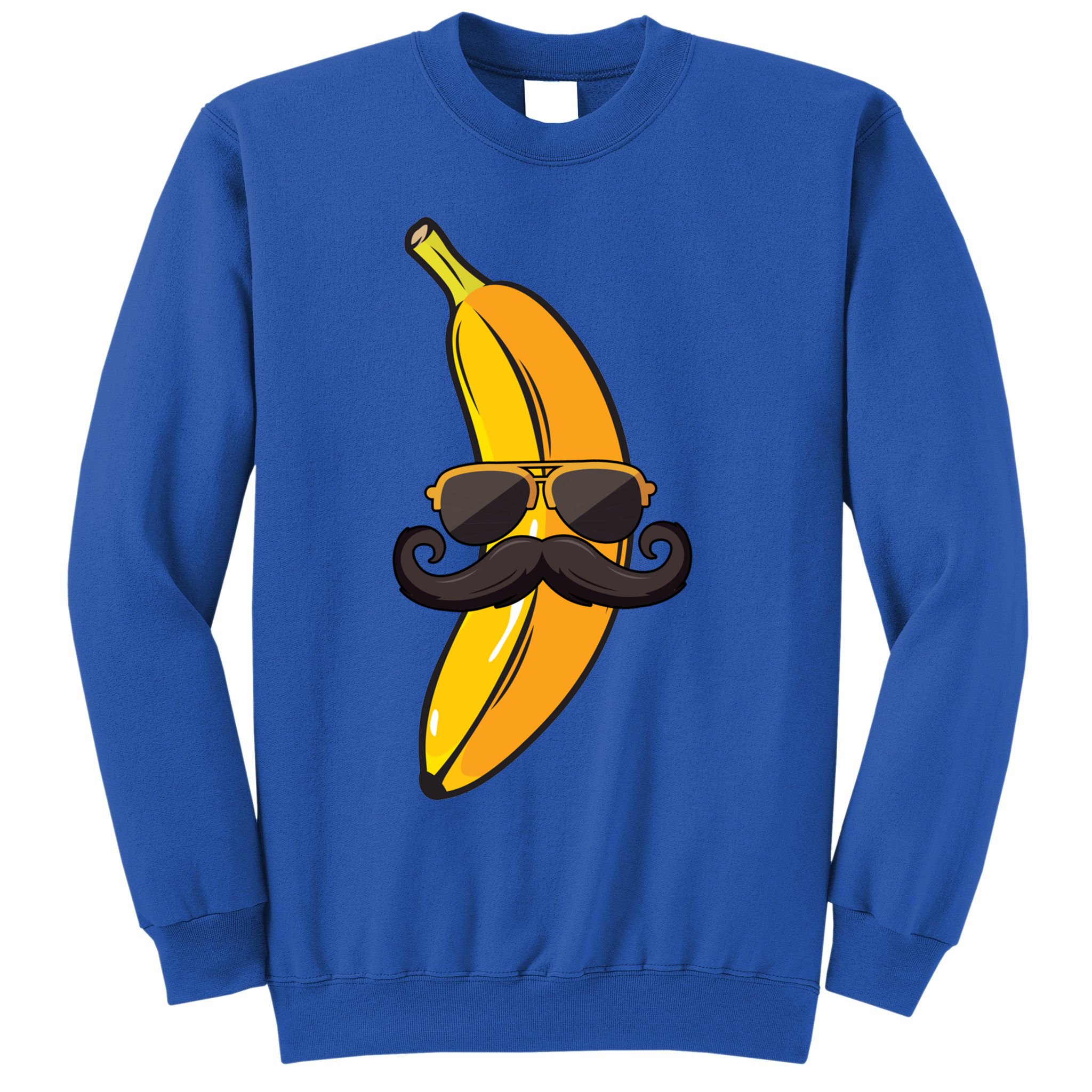 Banana Mustache Sunglasses Face Funny Fruit Cool Banana Gift Sweatshirt