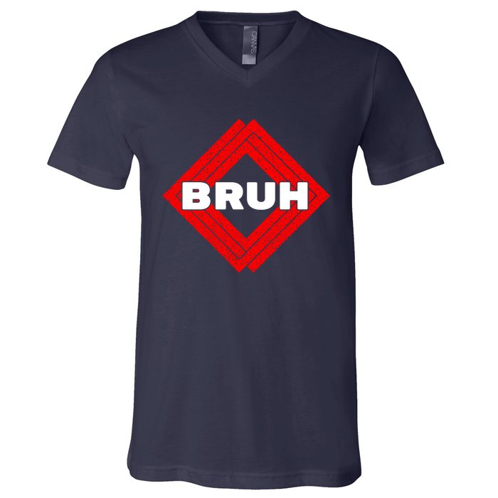 Bruh Meme Slang Boy Girl Teens Gen Z Meme Bruh V-Neck T-Shirt