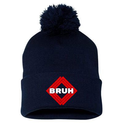 Bruh Meme Slang Boy Girl Teens Gen Z Meme Bruh Pom Pom 12in Knit Beanie