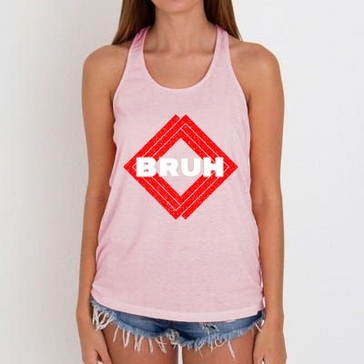 Bruh Meme Slang Boy Girl Teens Gen Z Meme Bruh Women's Knotted Racerback Tank