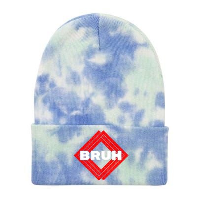 Bruh Meme Slang Boy Girl Teens Gen Z Meme Bruh Tie Dye 12in Knit Beanie