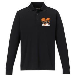 Basketball Mama Sports Mom Gift Performance Long Sleeve Polo