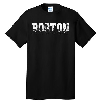 Boston Massachusetts Skyline Graphic Apparel Tall T-Shirt