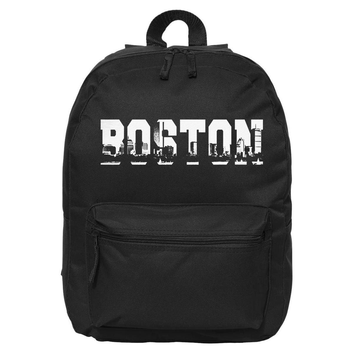 Boston Massachusetts Skyline Graphic Apparel 16 in Basic Backpack
