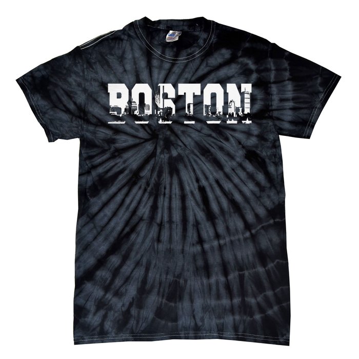 Boston Massachusetts Skyline Graphic Apparel Tie-Dye T-Shirt